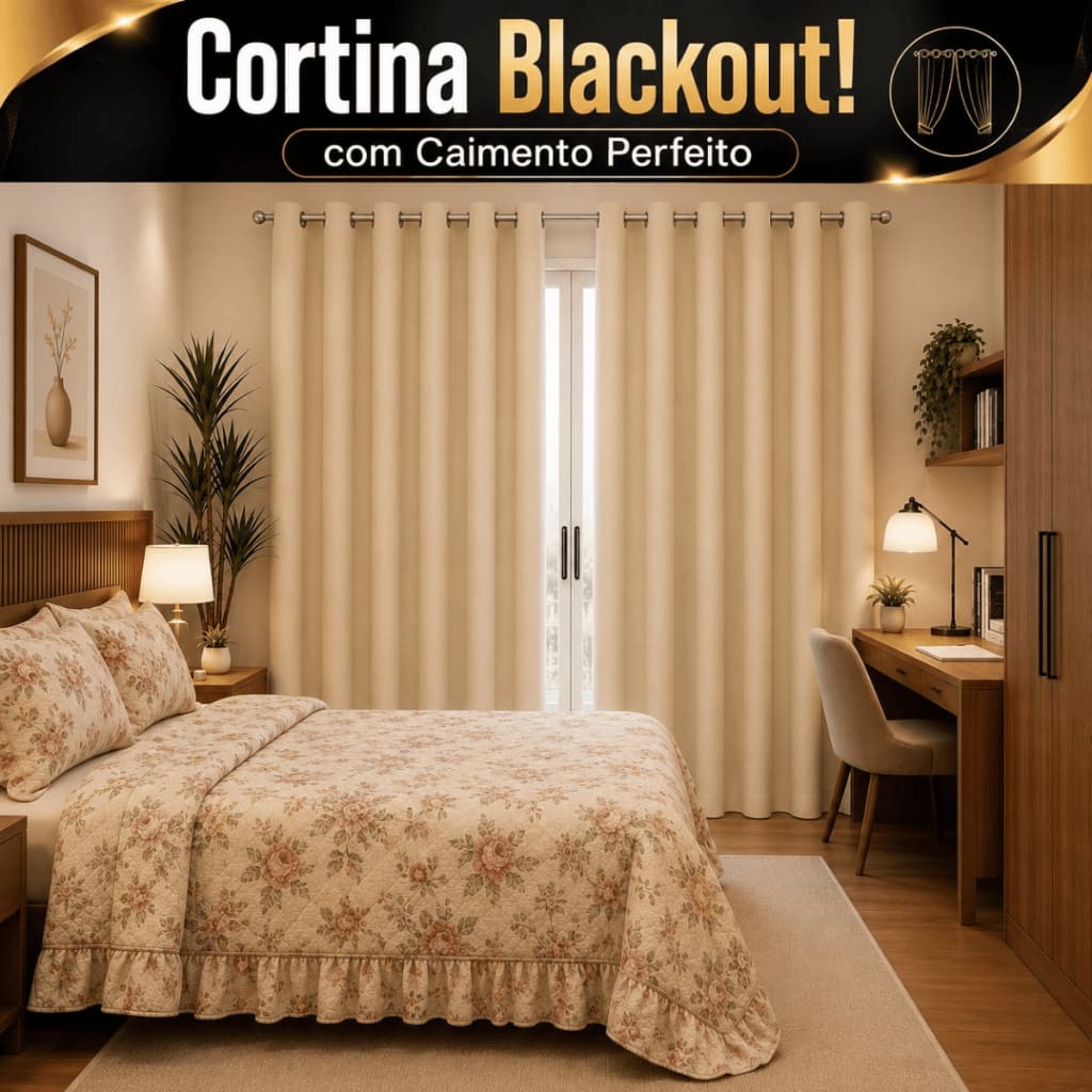 Cortina Blackout Tecido Varão Simples Para Porta Janela Quarto Blecaute Grosso 2m/3m/4m/5m/6m