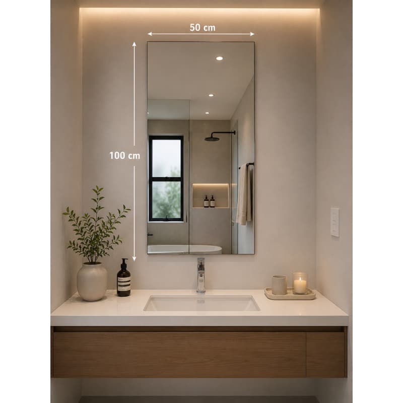 Espelho Grande 100x50 Para Quarto/Espelho 50x100/Banheiro/Sala Maquiagem Para Fixação Em Paredes