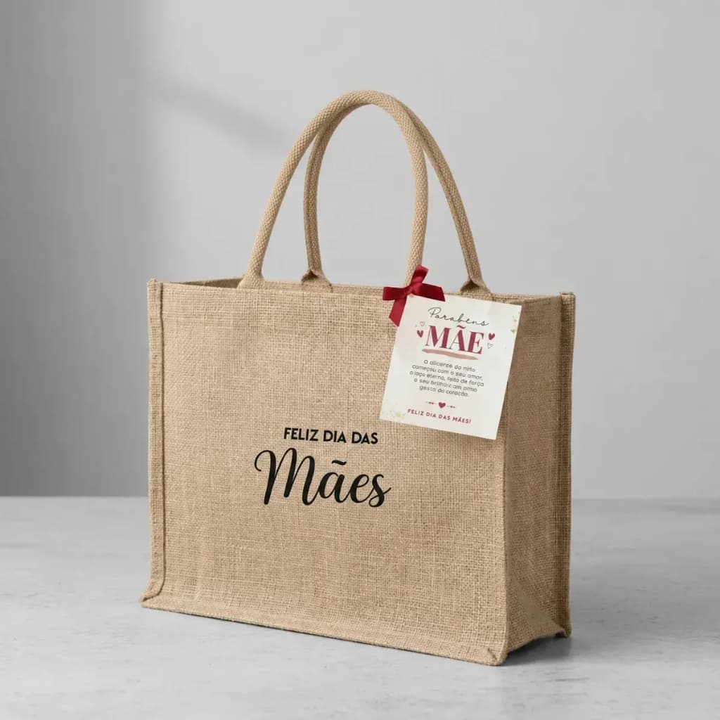 Kit 20 Sacolas de Juta Com Logo Personalizadas