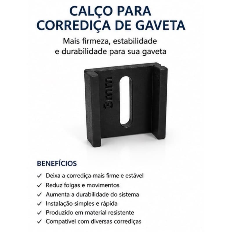 Calço para Corrediça de Gaveta | Mais Firmeza e Durabilidade