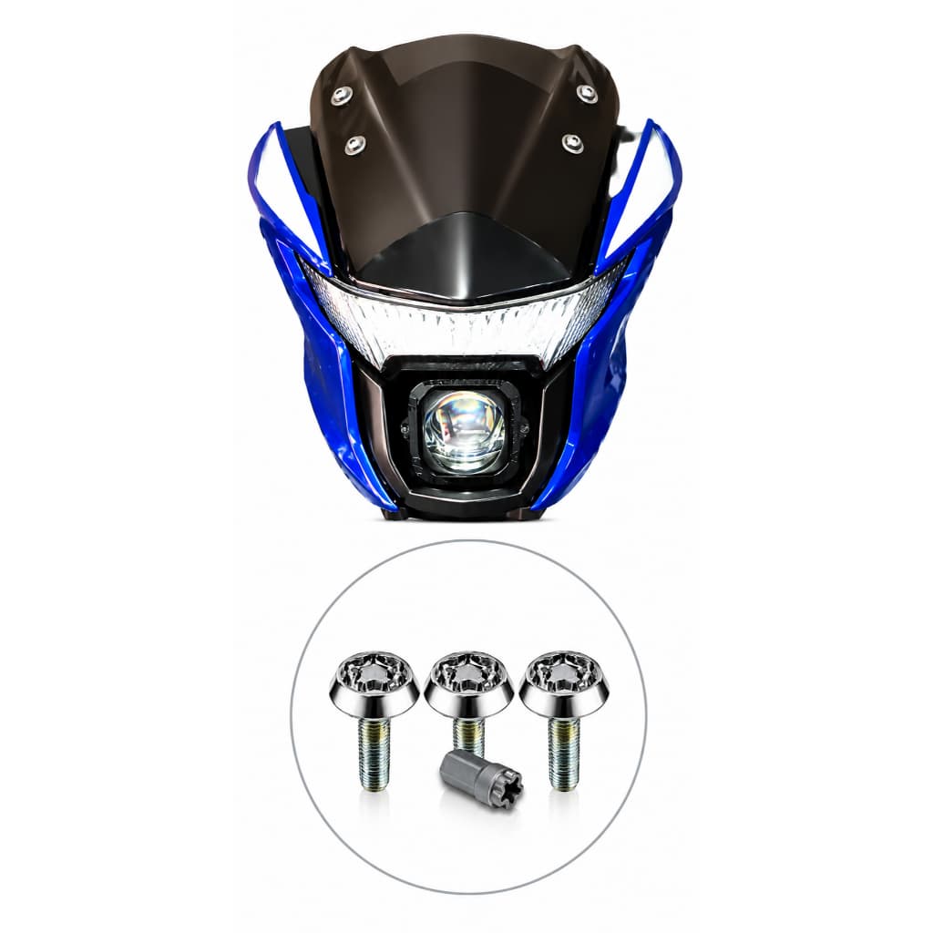 Trava Antifurto Farol e Painel Moto Fz25 Fazer De 2021 2022 2023 2024 2025 Todas Fumê