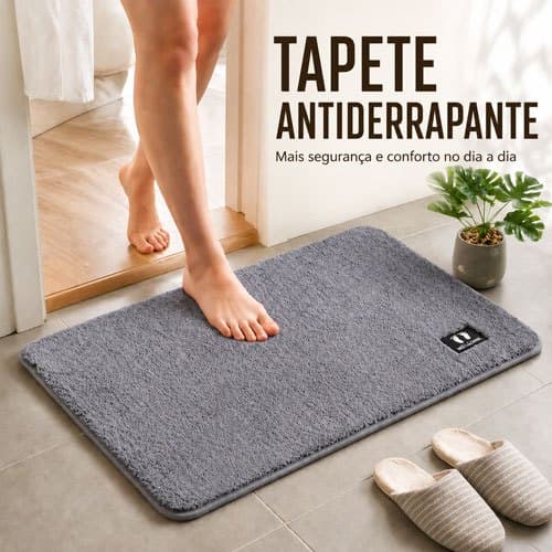 Tapete de Banheiro Antiderrapante 40x60 Microfibra Absorvente Macio para Banheiro Cozinha e Quarto