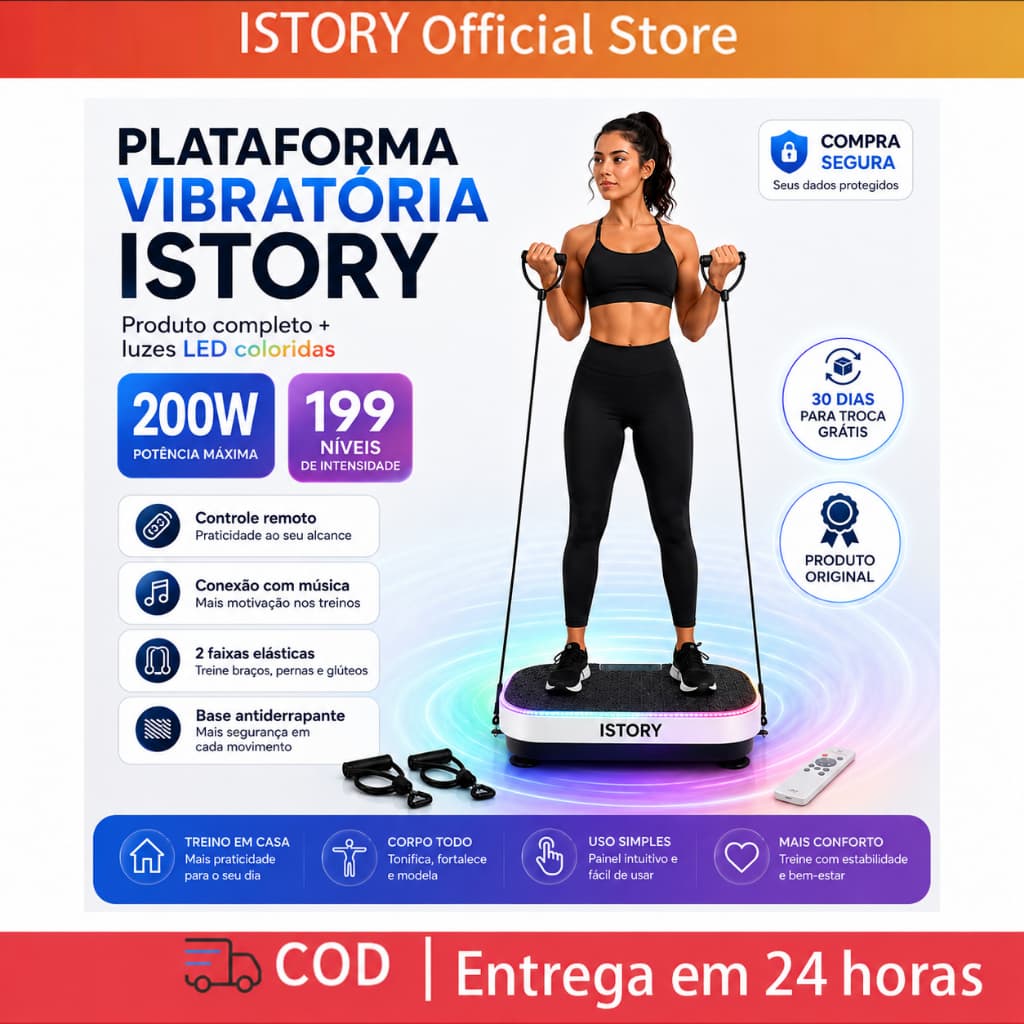 Plataforma Elétrica Vibratória Emagrecedor Treino Doméstico Exercícios Leves