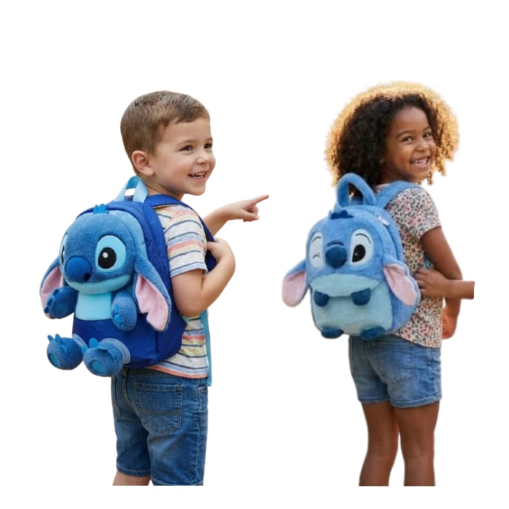 Mochila Infantil Stitch e Angel Fofa 3D | Mochilinha Creche Passeio Escola | Presente Menino Menina