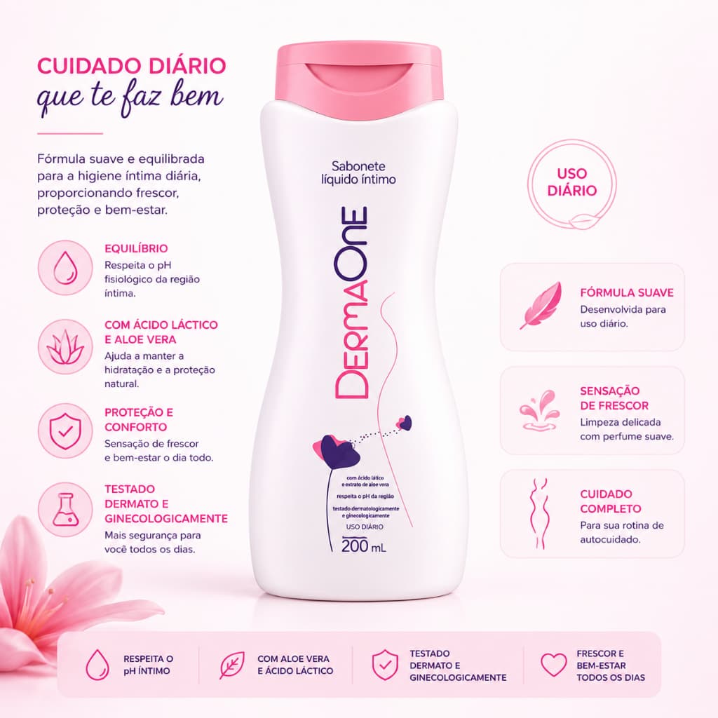 Sabonete Líquido Íntimo DermaOne 200 ml