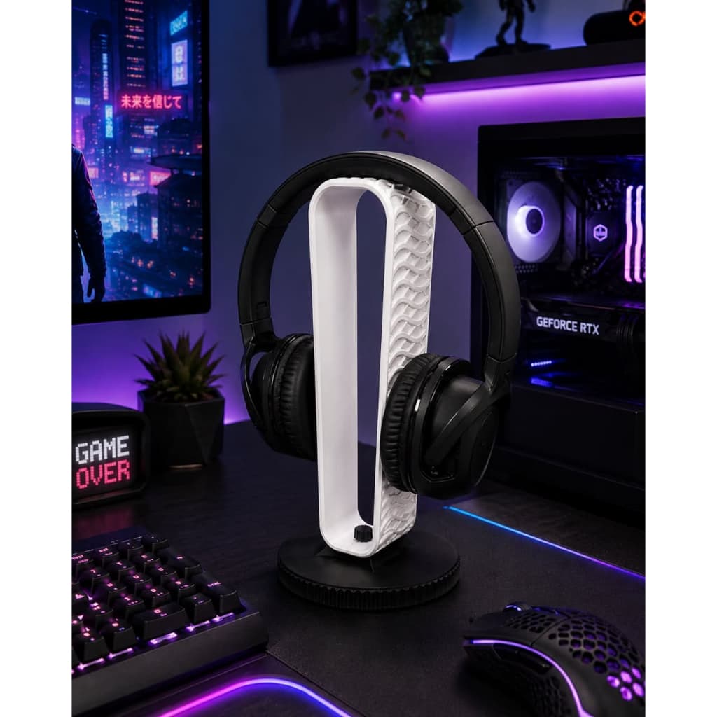 Suporte de Mesa para Fone Headset Controle Gamer Universal Elegante Minimalista