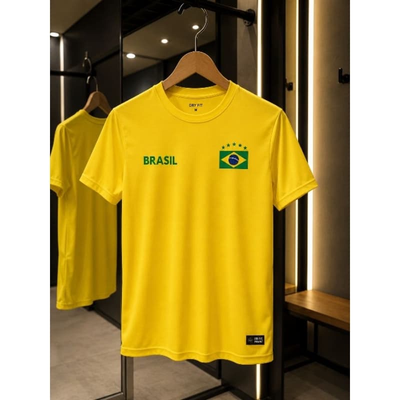 Camiseta Brasil Masculina Estilo Premium Dry Fit Leve e Respirável