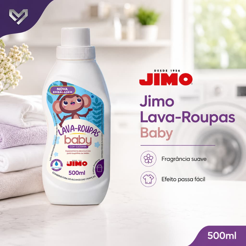 Jimo Lava Roupas Baby Sabão Líquido Bebê Roupas Delicadas Hipoalergênico Suave 500ml