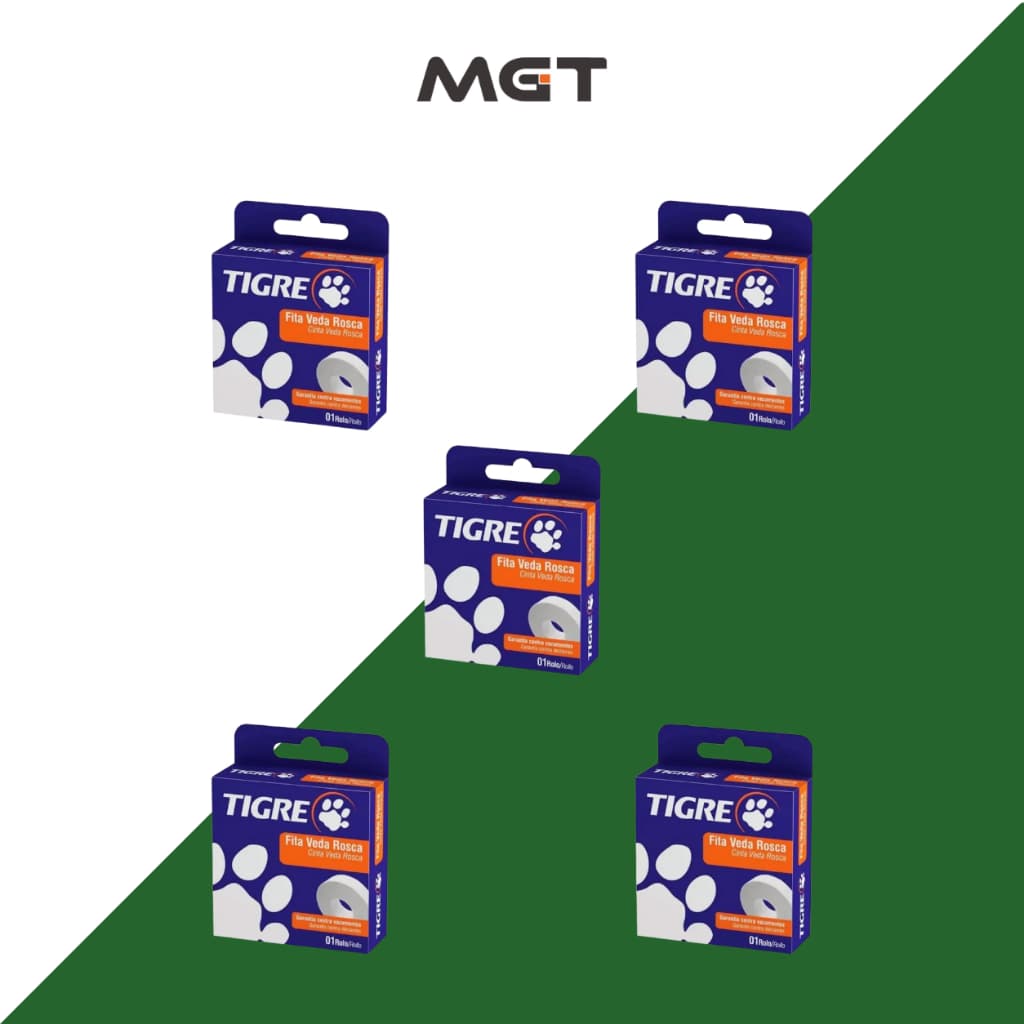 KIT FITA VEDA ROSCA 18MMX10M TIGRE C/5