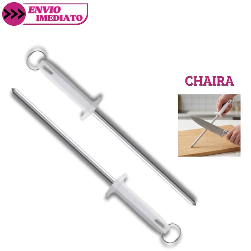 Kit 2 ou 1 Chaira 10" Amolador Afiador de Faca Grande Estriada Profissional Açougueiro Cozinha
