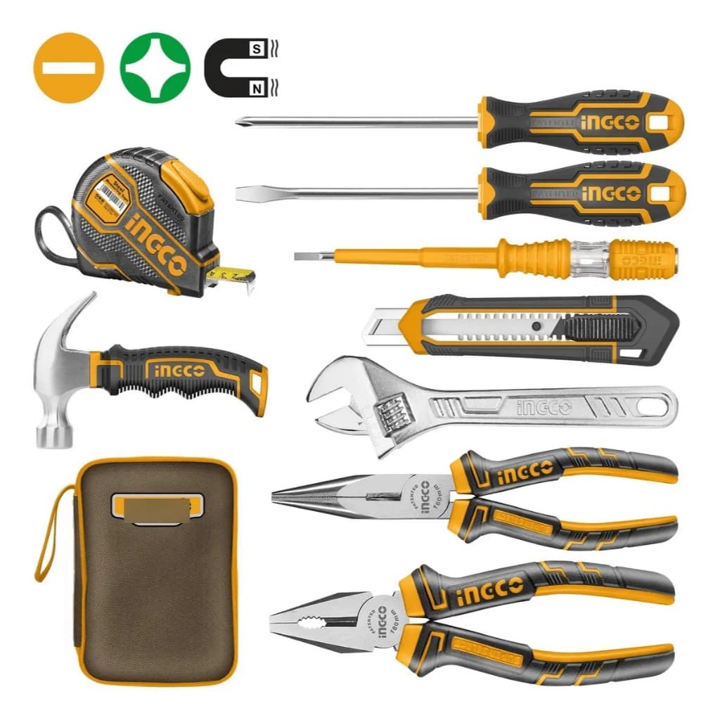 Conjunto Ferramentas Ingco 9 Pc Estojo Profissional Completo