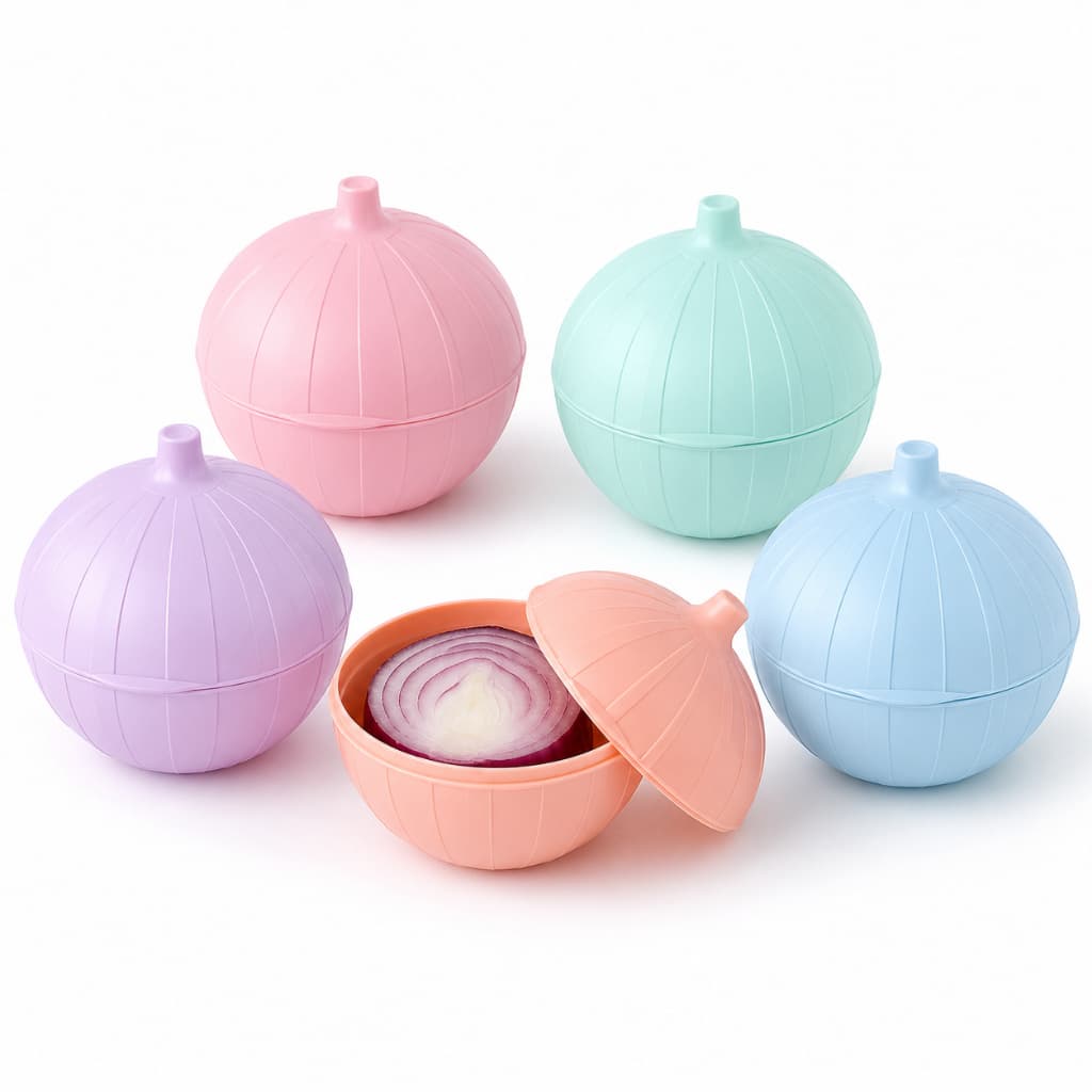 Porta Cebola Cebolão Guarda Sobras De Plástico Armazenamento Seguro