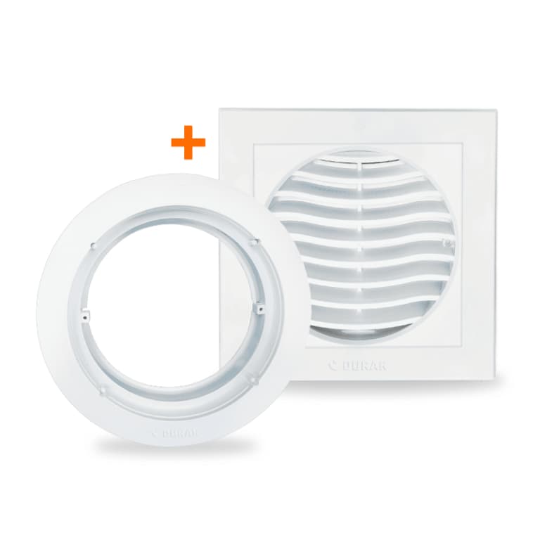 Kit Grelha de Ventilação Quadrada 150mm Com Espera Grade Tela Anti Inseto Plástico