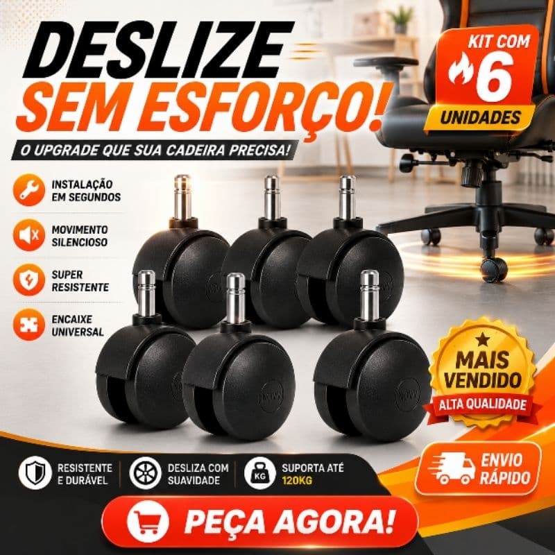 Rodinhas Giratórias Rodizio 40mm Pino 6mm – Qualidade Premium, Silencioso e Alta Durabilidade