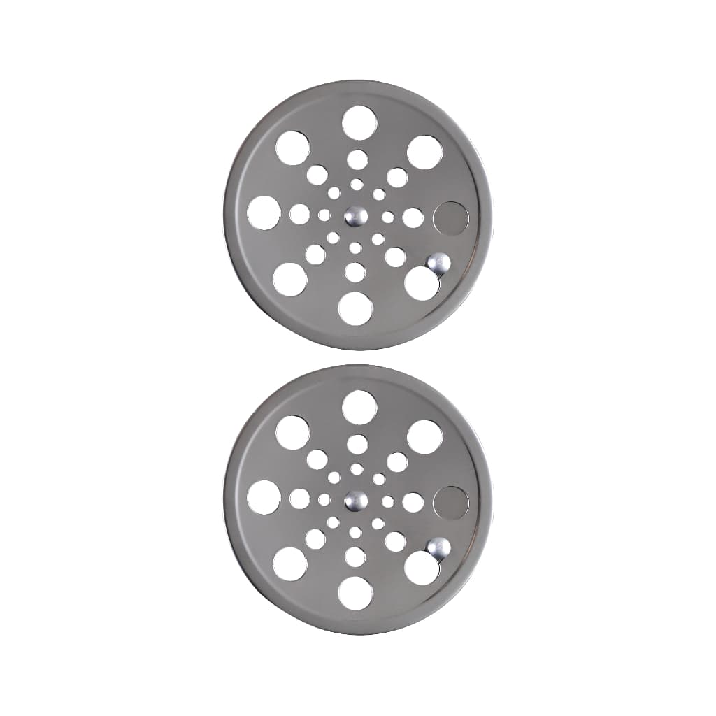 Kit 2 Ralo Tampa Grelha Aço Inox Redondo Abre e Fecha Rotativo 10 cm 100 mm banheiro quint brilhante