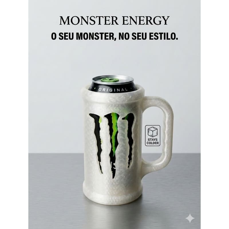 Copo Suporte Bebida Energético Monster Transparente