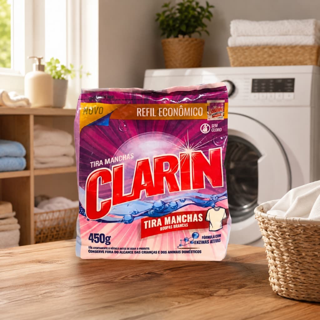 Tira Manchas 450g Sem Cloro Para Roupas Brancas Lavagem Eficiente