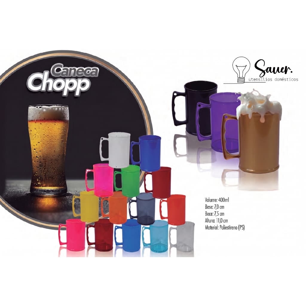 Caneca De Chopp 400ml e 700ml Acrílico Para Festas Brindes Lembrancinhas e Para Eventos e Churrasco