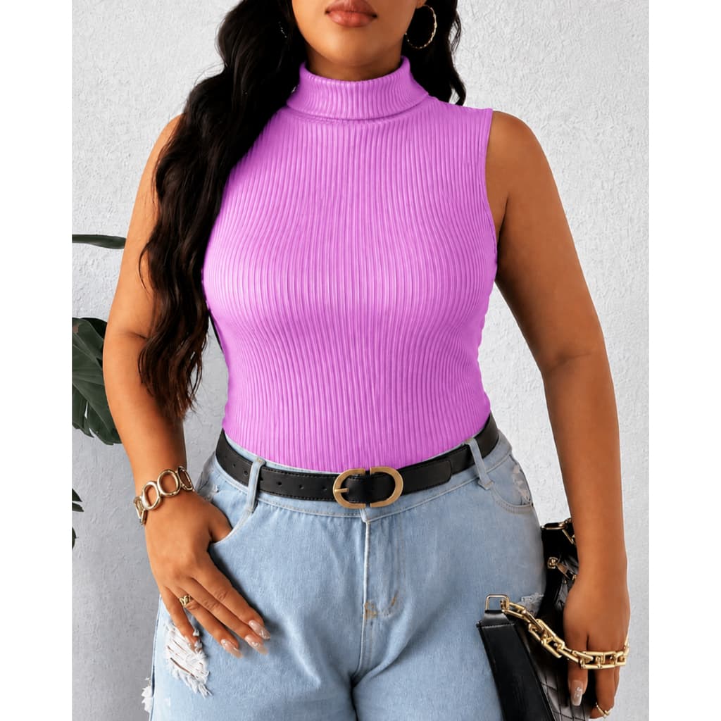 Blusa Feminina Social Gola Alta Garrafinha Plus Size Gola Alta Canelada Luxo