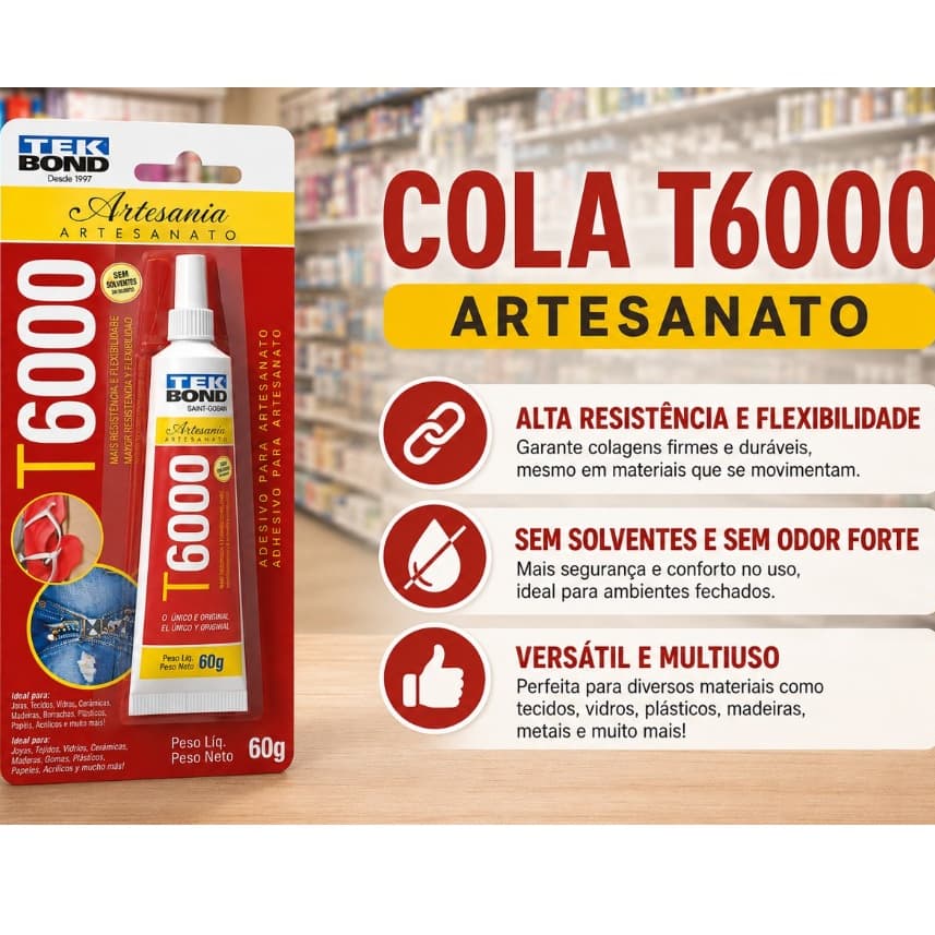 Cola Artesanato em Geral Tek Bond 6000 Extra Forte