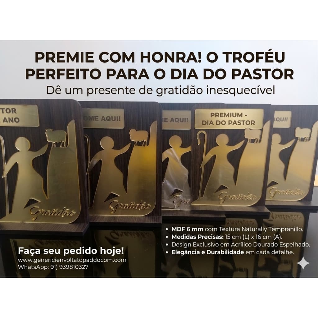 🏆 Troféu Especial "Dia do Pastor" – Uma Homenagem àquele que Guia com Amor e Fé