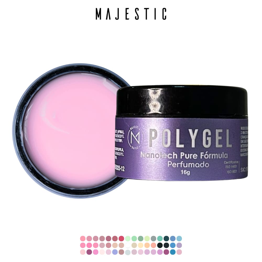 POLYGEL Perfumado (36 cores) 16g Alongamento Majestic Nails
