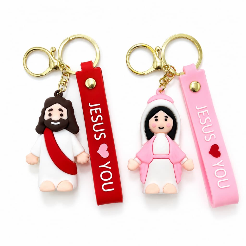 Chaveiro de Jesus - Chaveiro Nossa senhora - Cruz sagrada- 3 variações - Jesus ama você - Presente Cristão