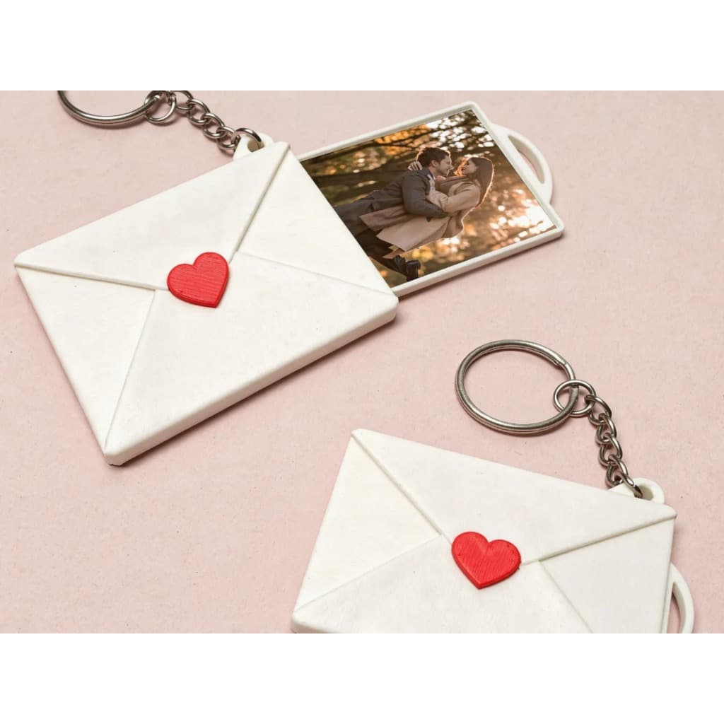 Kit 2 Chaveiros Carta Amor Porta Foto Casal Dia Namorados