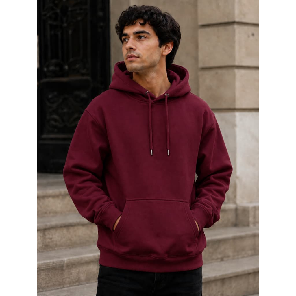 Blusa De Frio Moletom Liso Canguru Unissex Macio Em Algodão