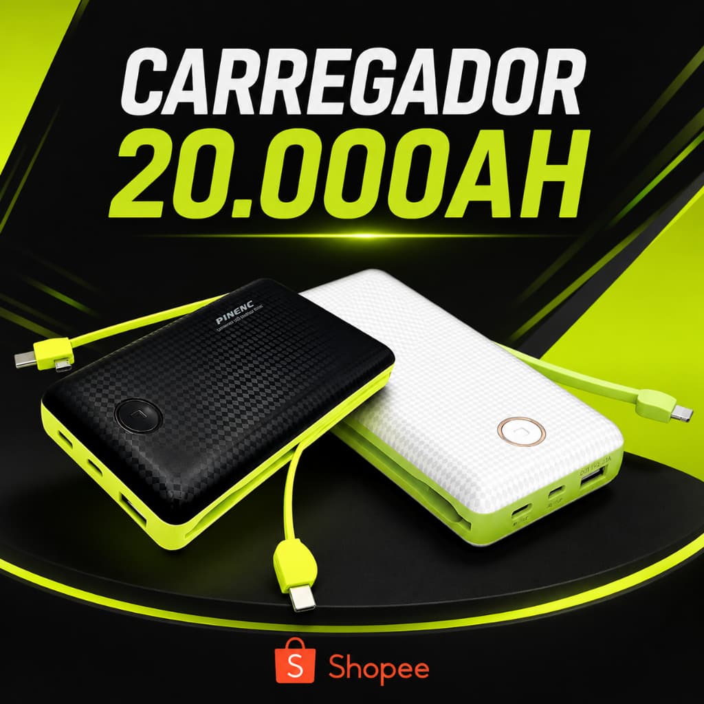 Carregador Portátil Universal 20000mAh - FLASH SHOP