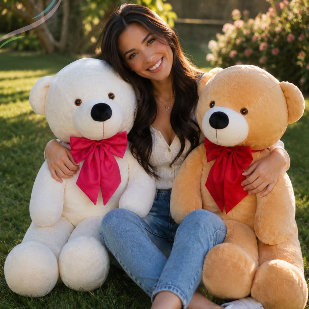 Urso de Pelúcia Gigante Fofo Macio Presente Grande Amor Aniversário Surpresa 110Cm 90Cm Antialérgico