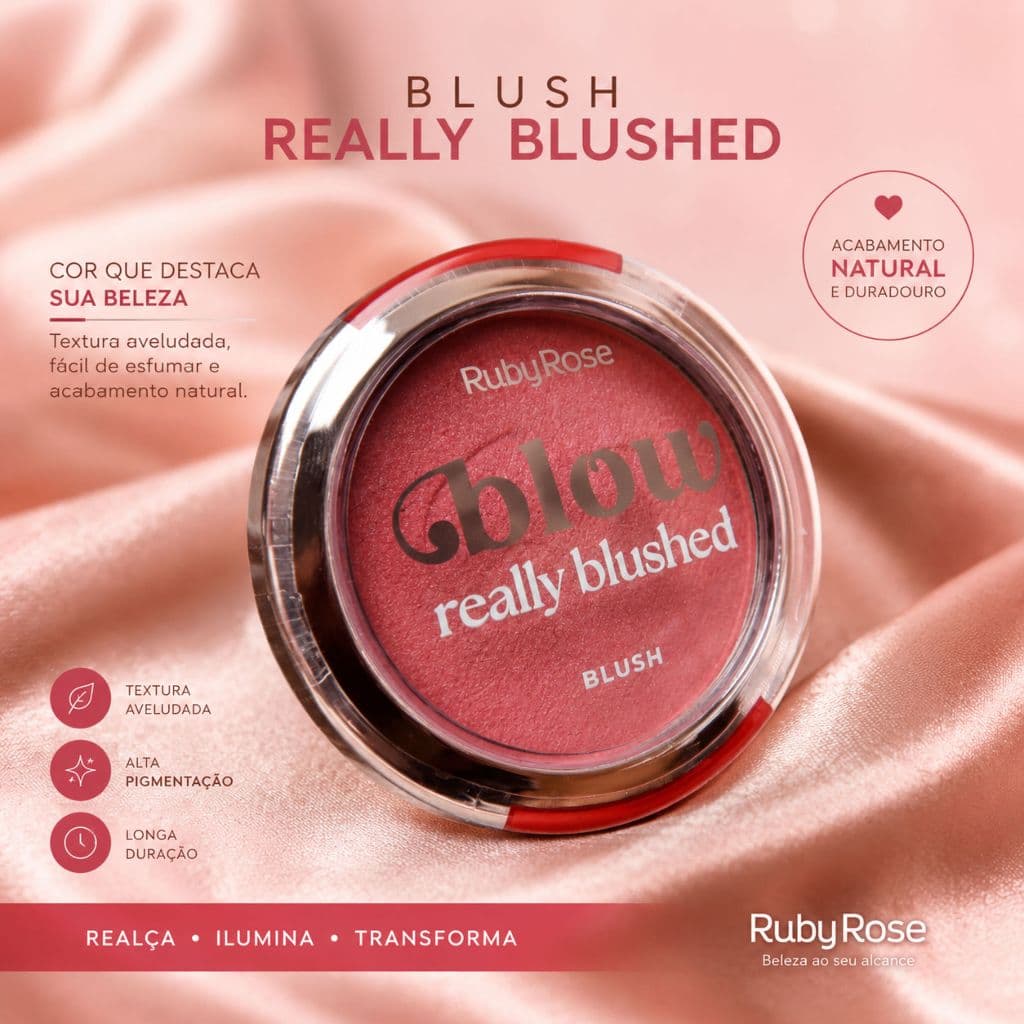 Blush Compacto Really Blushed Blow Ruby Rose - Linha Blow Ruby Rose