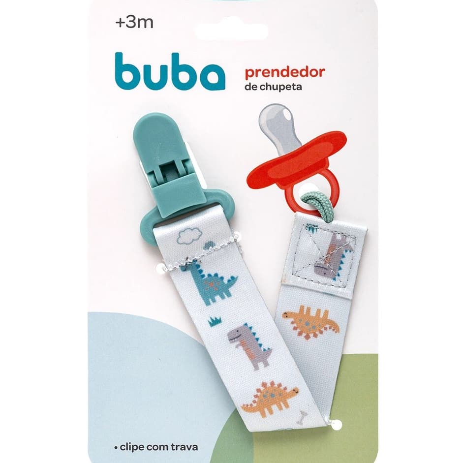 Prendedor de Chupeta Buba Magic Dino Prendedor Chupeta Bebe Buba