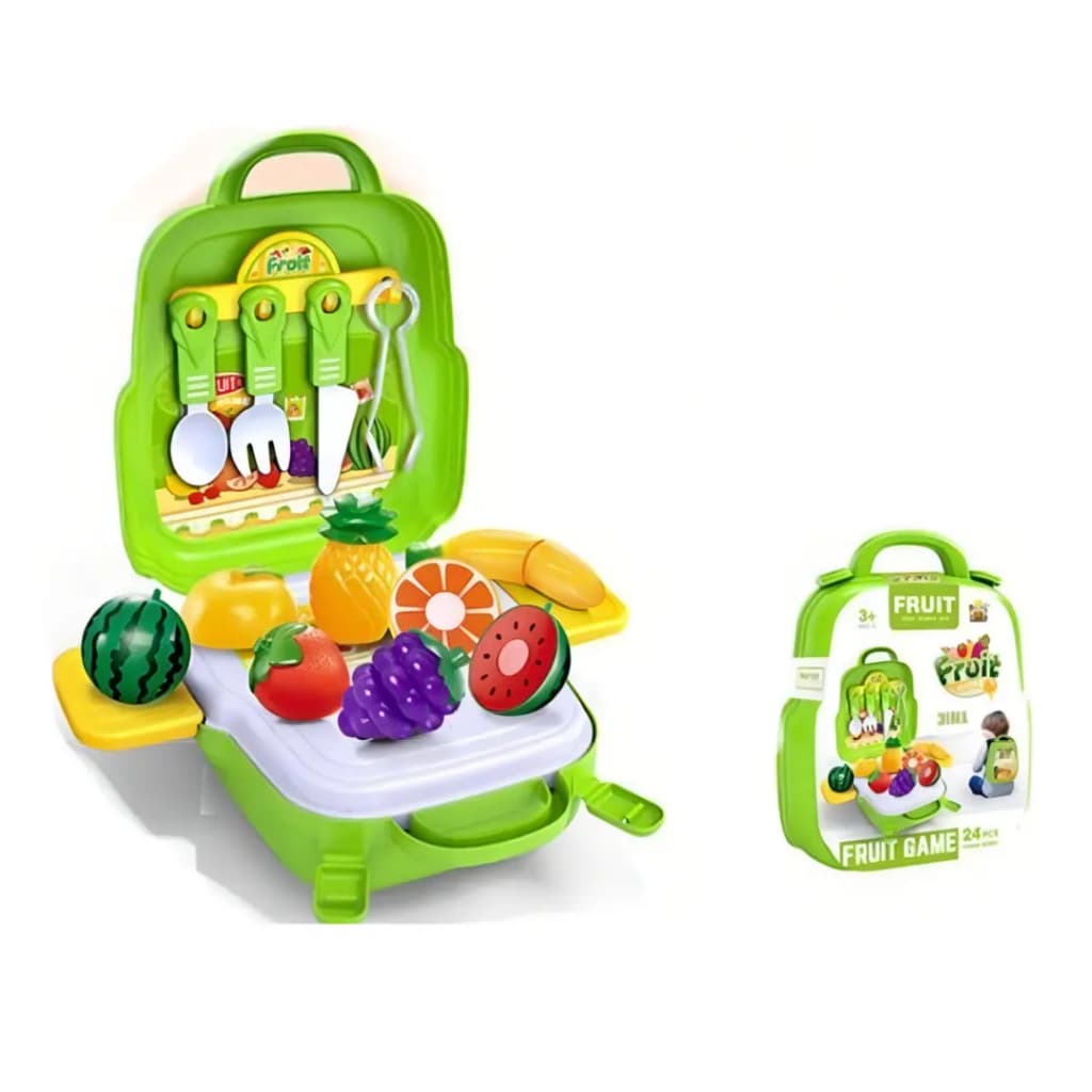 Maleta De Frutas Infantil 3 Em 1 Didática Educativa Fruit Game Brinquedo Pedagógico Para Montar