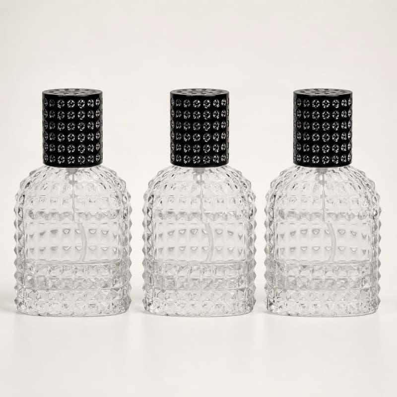 Kit Frasco Black Diamond 30ml Perfume Vidro Luxo Premium Recarregável Atomizador Decant Elegante Spray Viagem