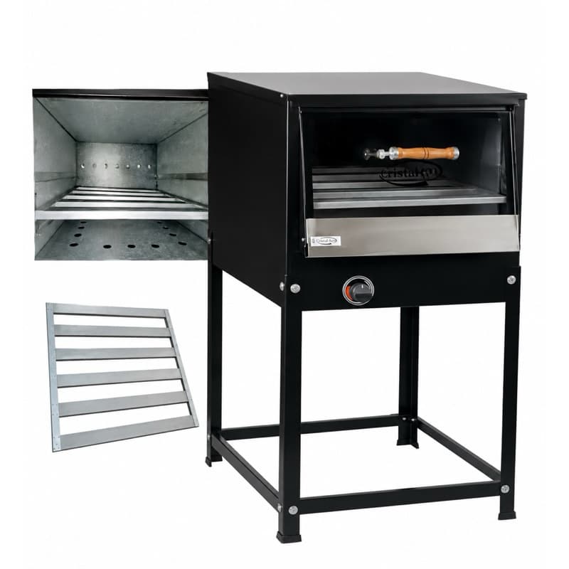 Forno Industrial Cristal Aço 80 Litros 60 Litros com Cavalete e Porta de Vidro Temperado a Gás