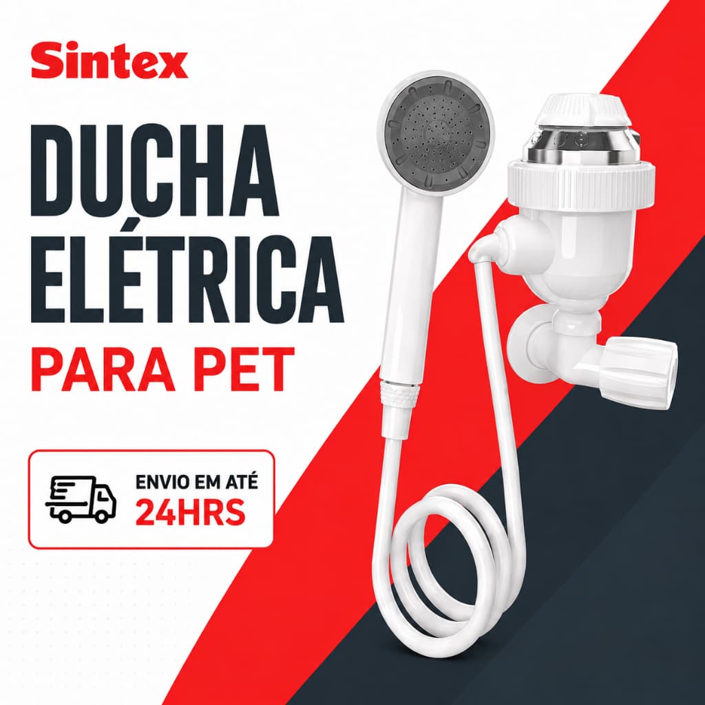 Ducha Pet Elétrica 220V 7000W Profissional com 4 Temperaturas e Mangueira Longa para Banho e Tosa