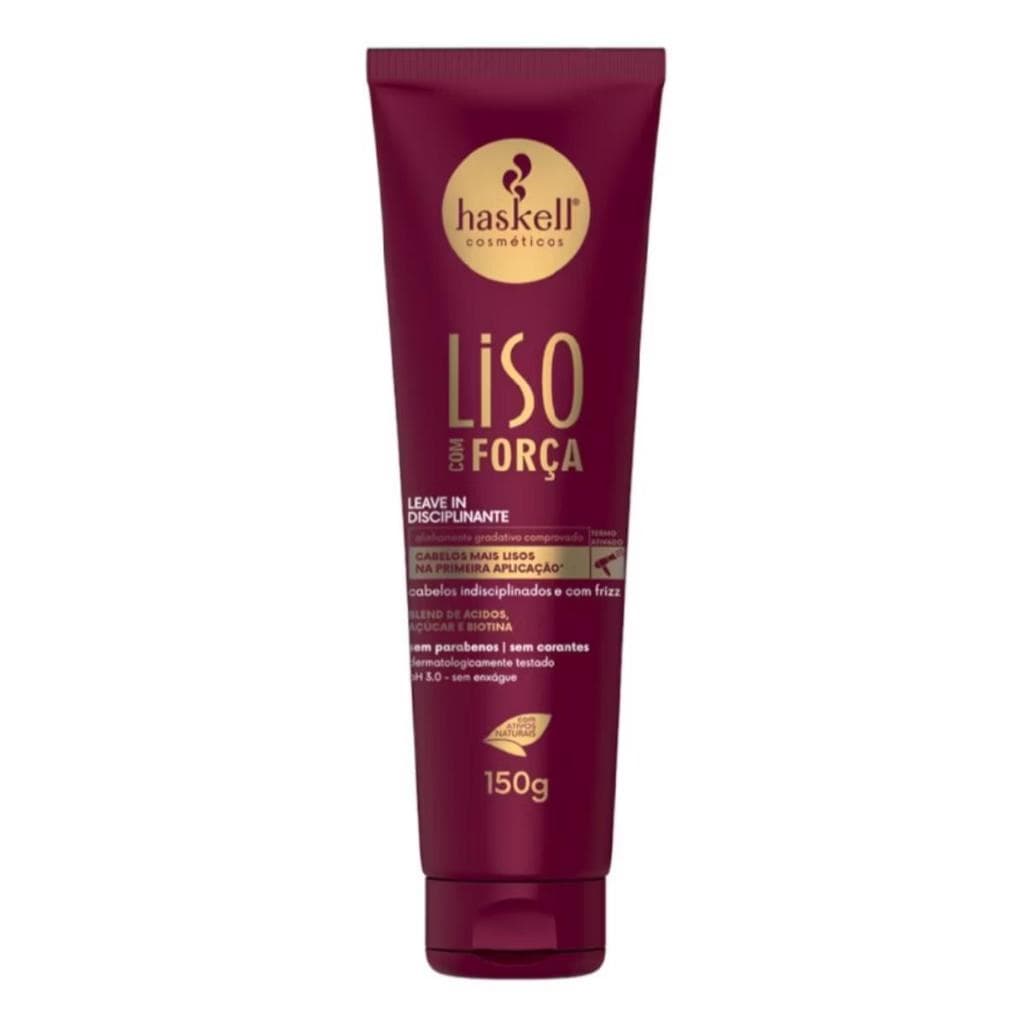 Leave-in Liso com Força 150ml Haskell - Sem Parabenos e Corantes, Termoativado