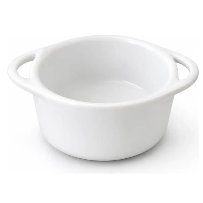Kit 6 Ramekim Liso Porcelana Branca Panelinha Abas Vazadas