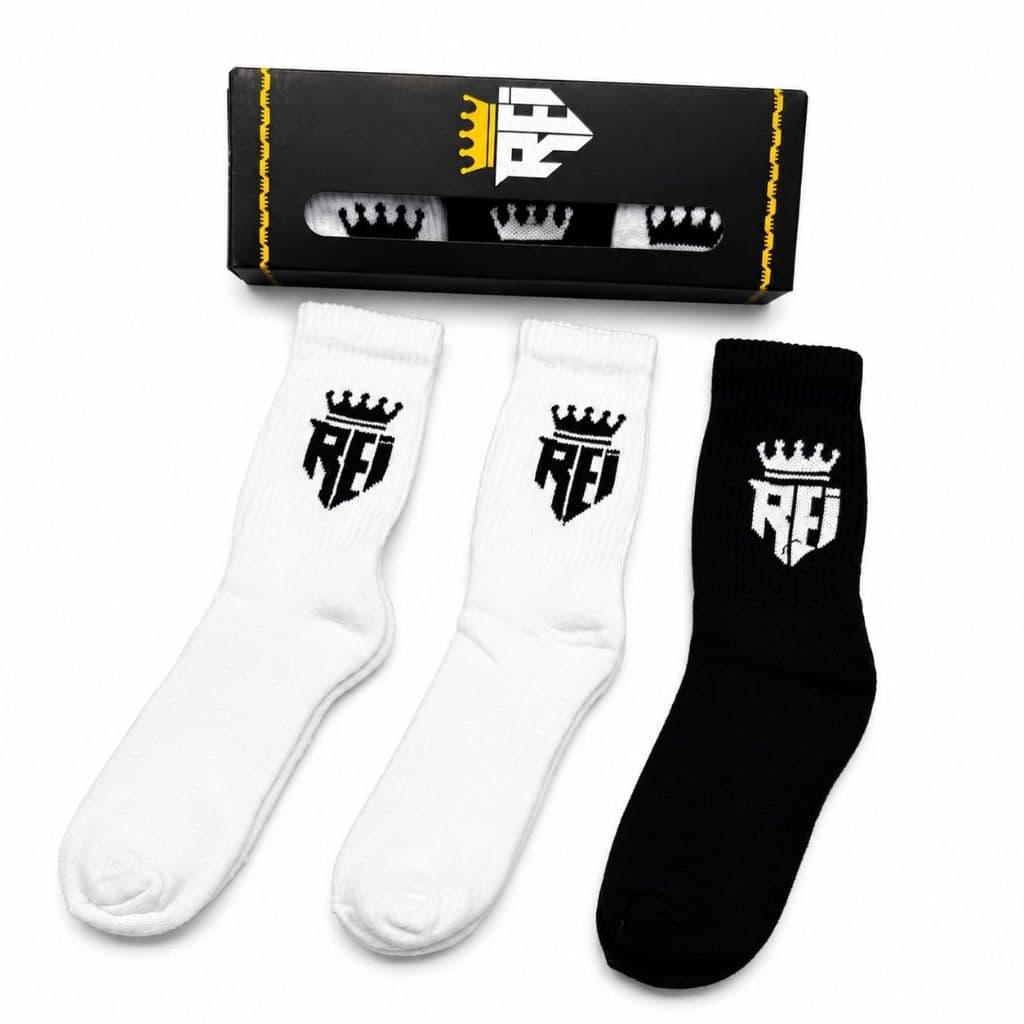 Kit 3 Pares Meias Corrida Branca Preta Unissex Cano Longo Algodão Treino Fitness Academia Corrida USA DO TAM - 38 ao 44
