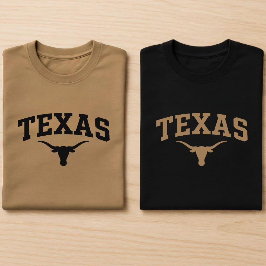 Kit 2 Camisetas Masculinas 100% Algodão Confortável Estampa Texas Manga Curta Gola Redonda Dia a Dia Unissex