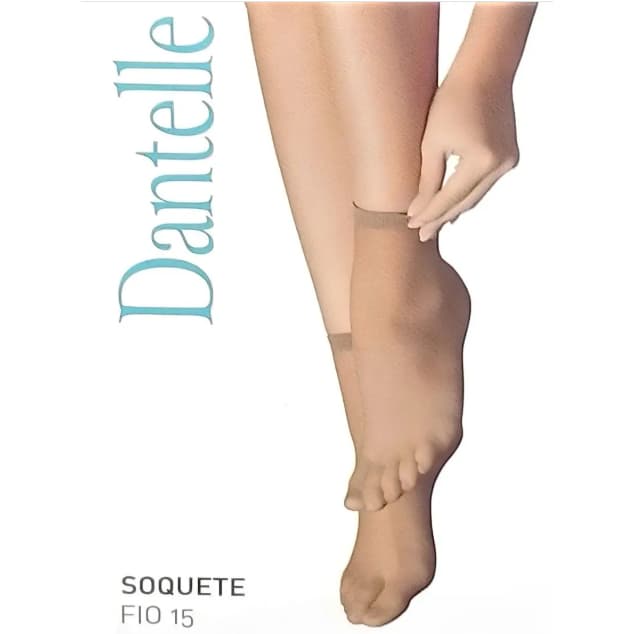 Meia Dantelle Lata com 4 pares cor Bege Natural tamanho único