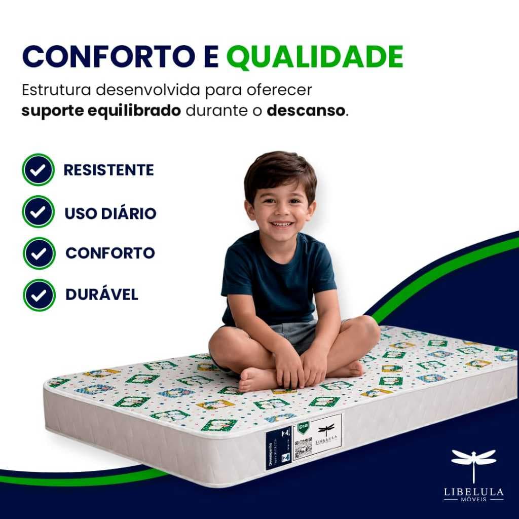 Colchão Para Cama D18 De 150x70x10 Mini Cama Espuma Envio Imediato - Libélula Móveis
