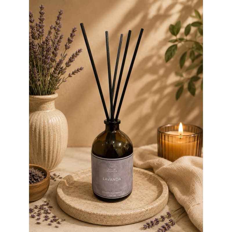 Difusor De Ambiente 100ml Com Varetas - Aromatizador Casa, Banheiro, Quarto - Diversos Aromas - Solle Aromas
