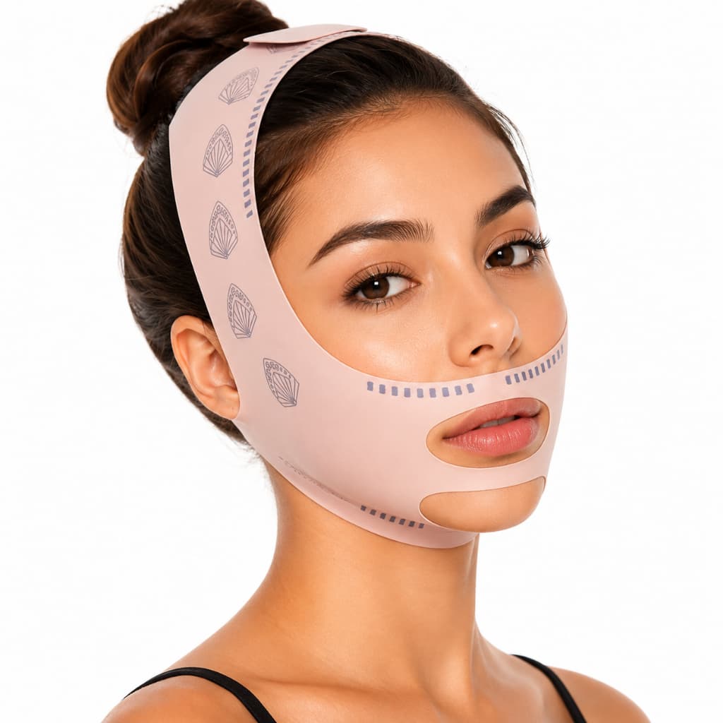 Máscara Modeladora Facial V-Line Lifting Ajustável Redução de Papada Contorno Facial