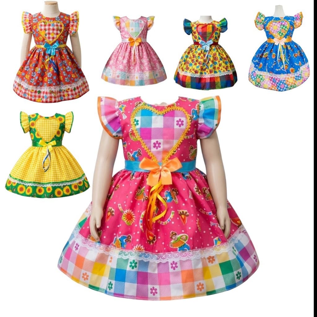 vestido caipirinha festa junina para bebê