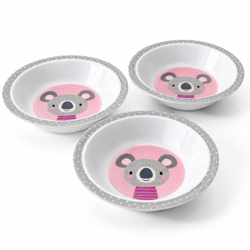 Kit 3 Tigelas Infantil Clingo Coala Livre de BPA para Bebê Introdução Alimentar Refeição Resistente