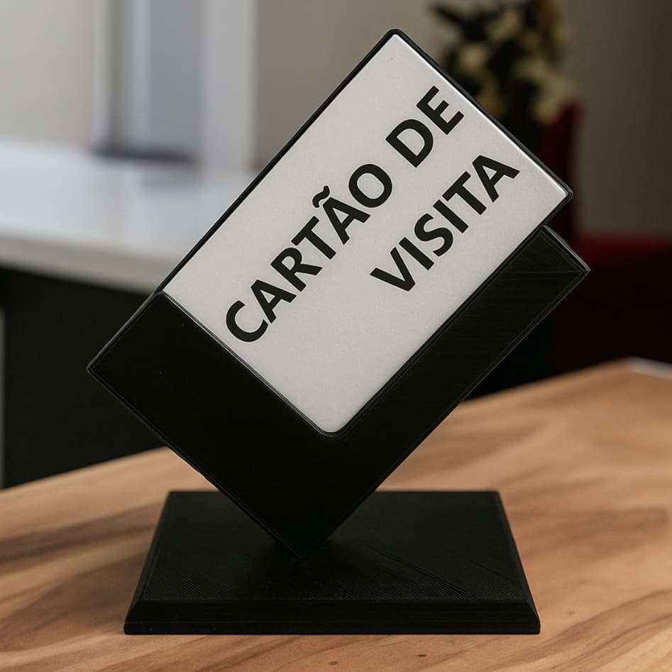 Expositor Porta Cartão Visitas De Mesa Caixa Cartões Mesa Balcão Comércio 3D