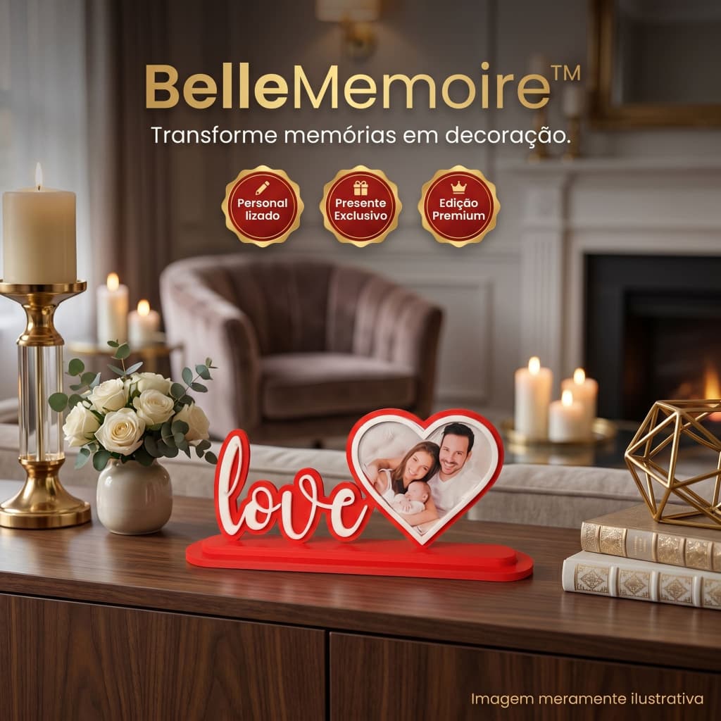 Porta Retrato Love Personalizado Presente Romântico para Casal Decoração