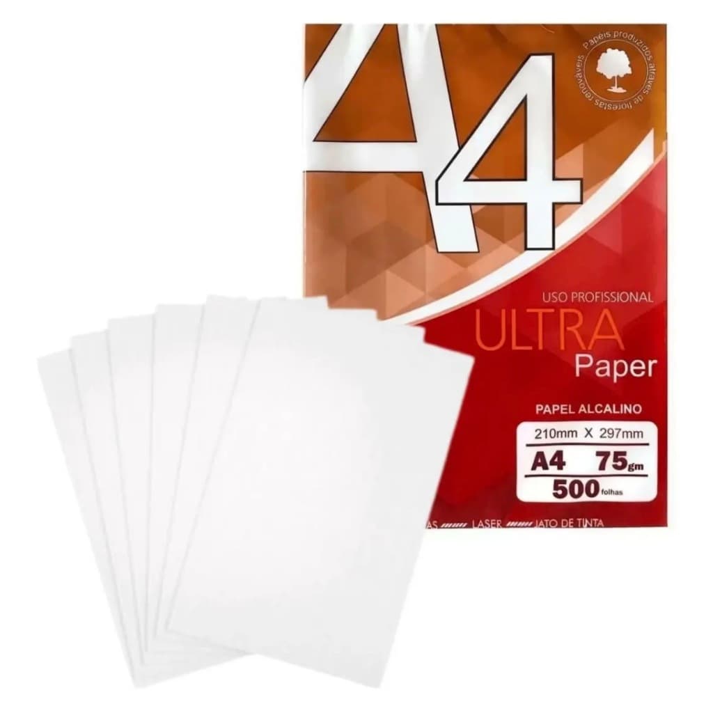 Papel Sulfite A4 Branco Ultra Paper – 500 Folhas – 75g/m²